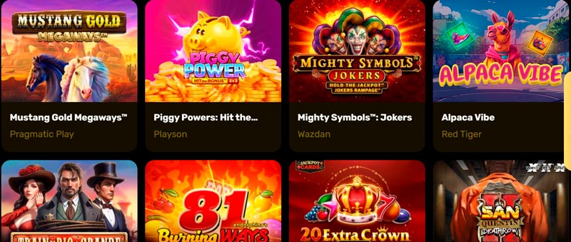 Ассортимент слотов